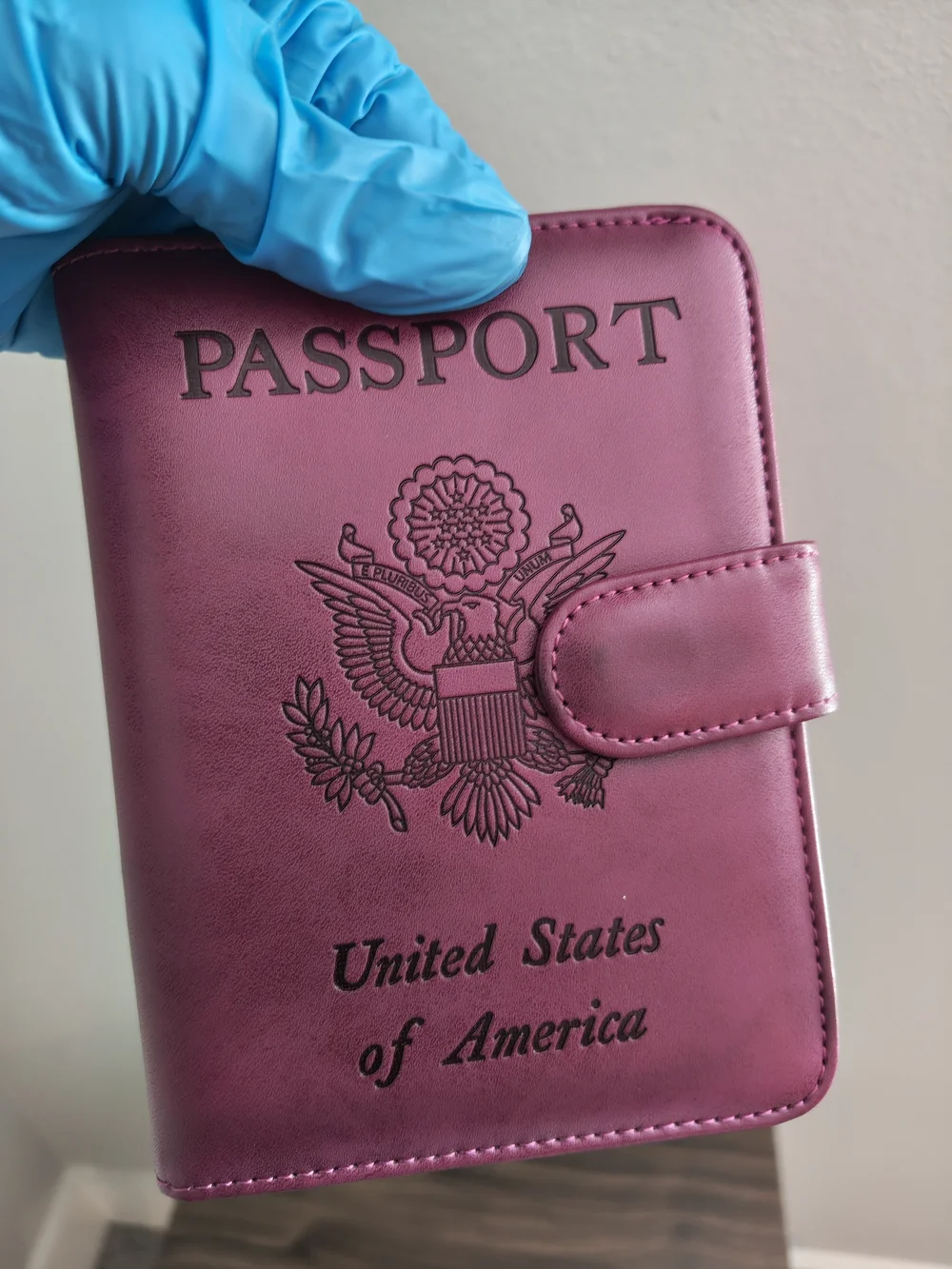 Pink Passport Holder Wallet with Snap Closure